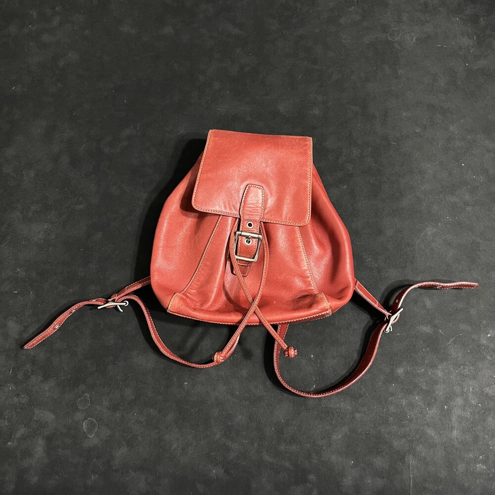 Vintage Coach Legacy Backpack Bucket Pink Red Leather Drawstring Bag D043-9569
